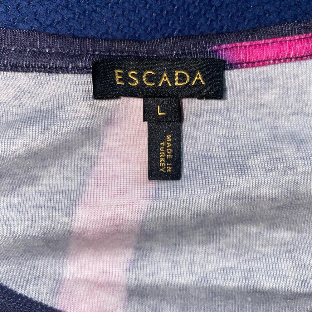 Escada Abstract Pattern Long Sleeve Crewneck Swea… - image 4